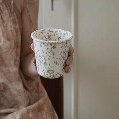 Vintage Splashed Ceramic Hand-held Cup Coffee Latte Art Breakfast Milk Cup Cold Brew Household Water Cup