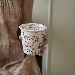 Vintage Splashed Ceramic Hand-held Cup Coffee Latte Art Breakfast Milk Cup Cold Brew Household Water Cup