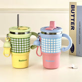 Coffee Insulated Cup Stainless Steel Water Cup Large Capacity High Appearance Double Drinking Cup Ice Cream Cup for Girl