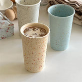 Minimally Contrasting Ink Dots Underglaze Ceramic Hand-held Coffee Cup Atmospheric Breakfast Water Cup