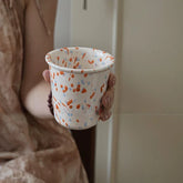 Vintage Splashed Ceramic Hand-held Cup Coffee Latte Art Breakfast Milk Cup Cold Brew Household Water Cup