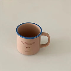 Korean Blogger's Contrasting Coffee Cup Breakfast Water Cup 300ml Mugs Coffee Cups