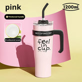 1200ml Large-Capacity Insulated Cup with a Antibacterial ceramic Inner Liner and an Attached Straw,car cup,water bottle