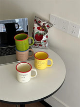 Korean Blogger's Contrasting Coffee Cup Breakfast Water Cup 300ml Mugs Coffee Cups