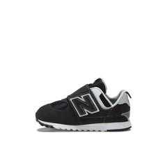 Toddler 574 B Hook & Loop in Black with Silver Metallic