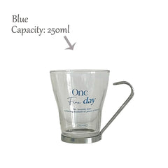 Original  Stainless Steel Handle Heat-Resistant Glass Letter Transparent Glass Milk Cup Coffee Cup Breakfast