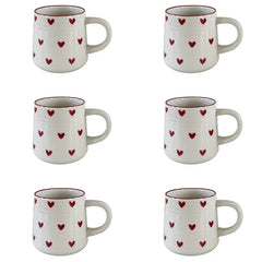 2/4/6Pcs Love Ceramic Mug, Cute Little Love Ceramic Mug Coffee Cup Drinking Cup for Home Drinking, Afternoon Tea Drinking, Office Drinking, Coffee Shop Latte Art, Souvenir, Valentine's Day Holiday Gift, Birthday Gift
