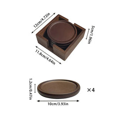 4Pcs/1Set Bamboo Coaster Creative Insulated Tea Ceremony Tea Coaster Holder Glass Cup Mat Solid Wood Coffee Coaster Home Oven Mittsing Table Decoration Suitable for Holidays, Parties, Birthday, Weddings and Dinner Gifts
