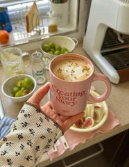 Pink Romantic English Ceramic Mug Cream Breakfast Cup Mugs Coffee Cups Ceramic Mug