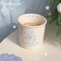 Original Christmas Cup Hand Drawn Snowman Ceramic Mark Breakfast Coffee Cup Christmas Gift Box for Girls Gift Cup