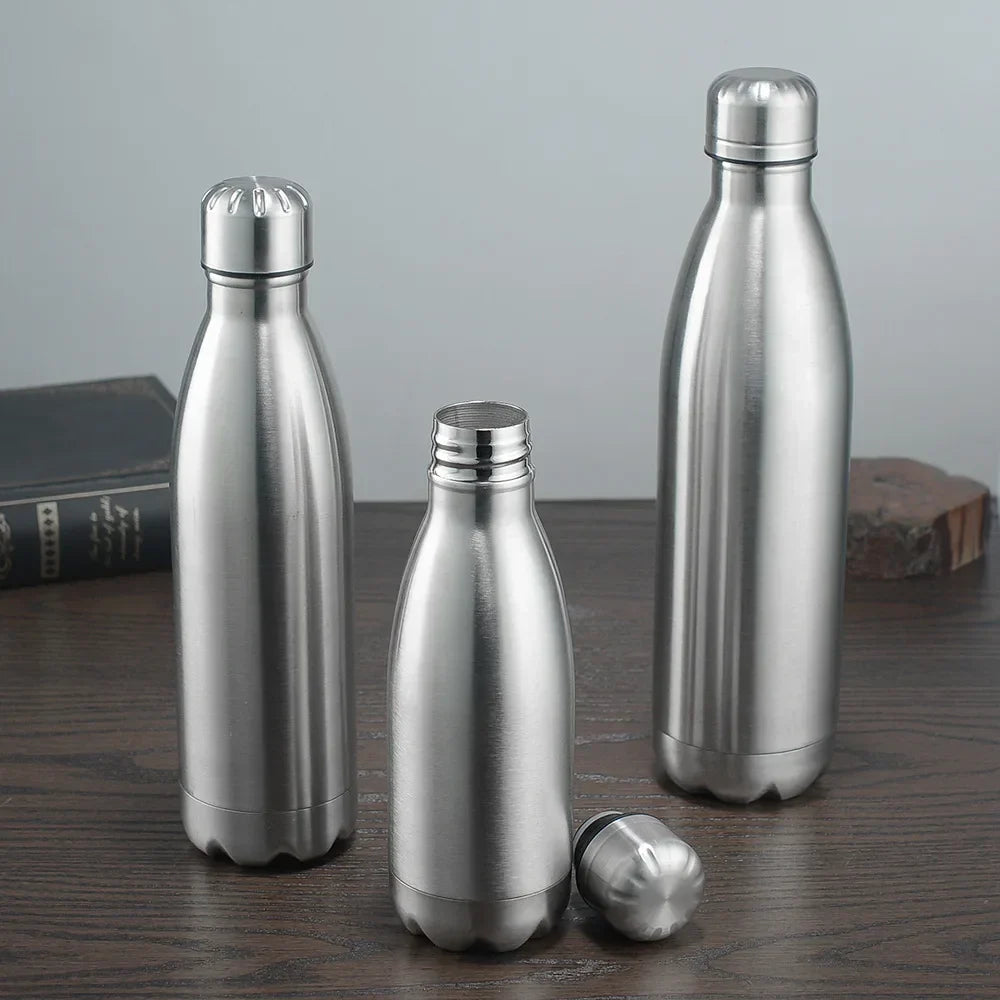 500 750 1000ml Water Bottles Stainless Steel Water Bottle 1 Liter Free Shipping Items, Drink Bottle for Sport Travel Cups
