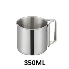 250/350/500ML  Camping Cup Portable Carabiner S Outdoor Water  Mug with Foldable Handle Kitchen DrinkwareStainless Steel