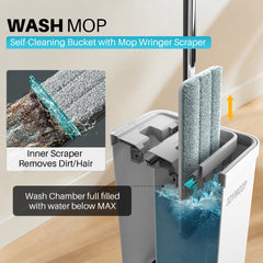 Hands-Free Flat Mop & Bucket Set