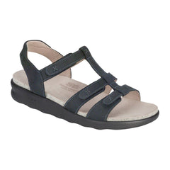Women's Sorrento T-Strap Sandal in Nero Wide